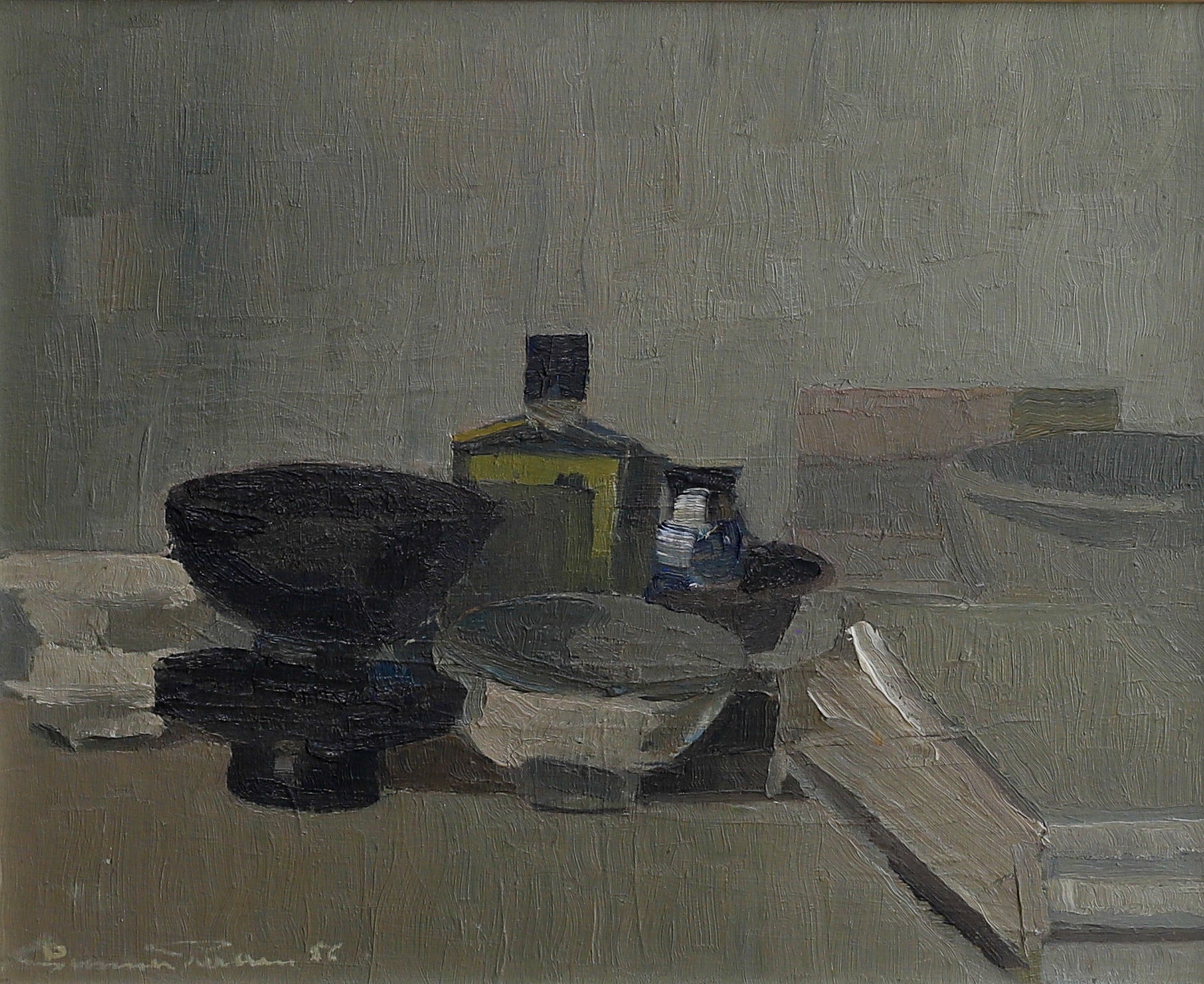 Mid Century Original Still Life Painting from Sweden 1956