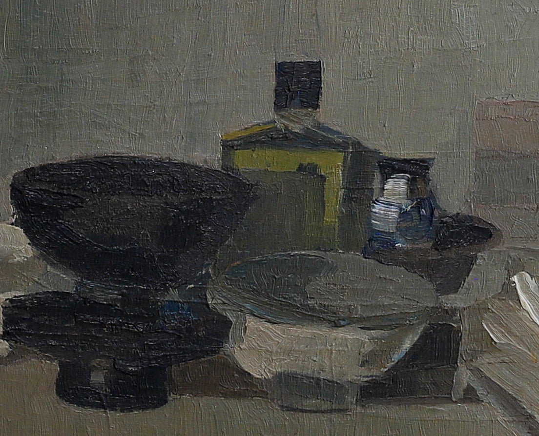 Mid Century Original Still Life Painting from Sweden 1956