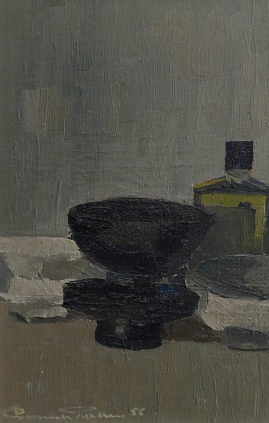 Mid Century Original Still Life Painting from Sweden 1956