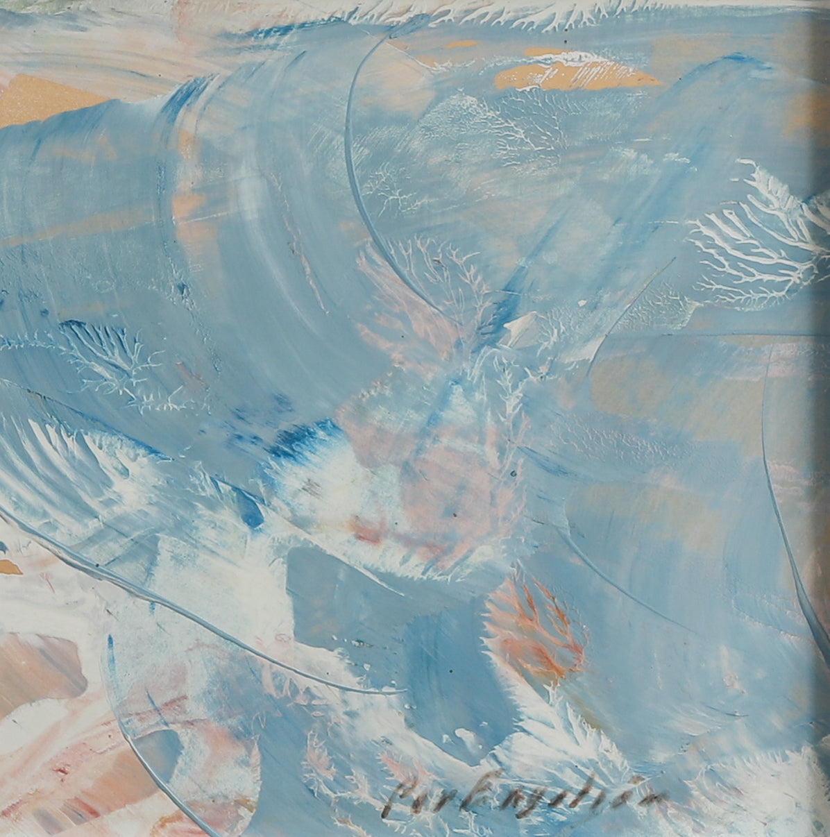 Mid Century Abstract Original Oil Painting from Sweden
