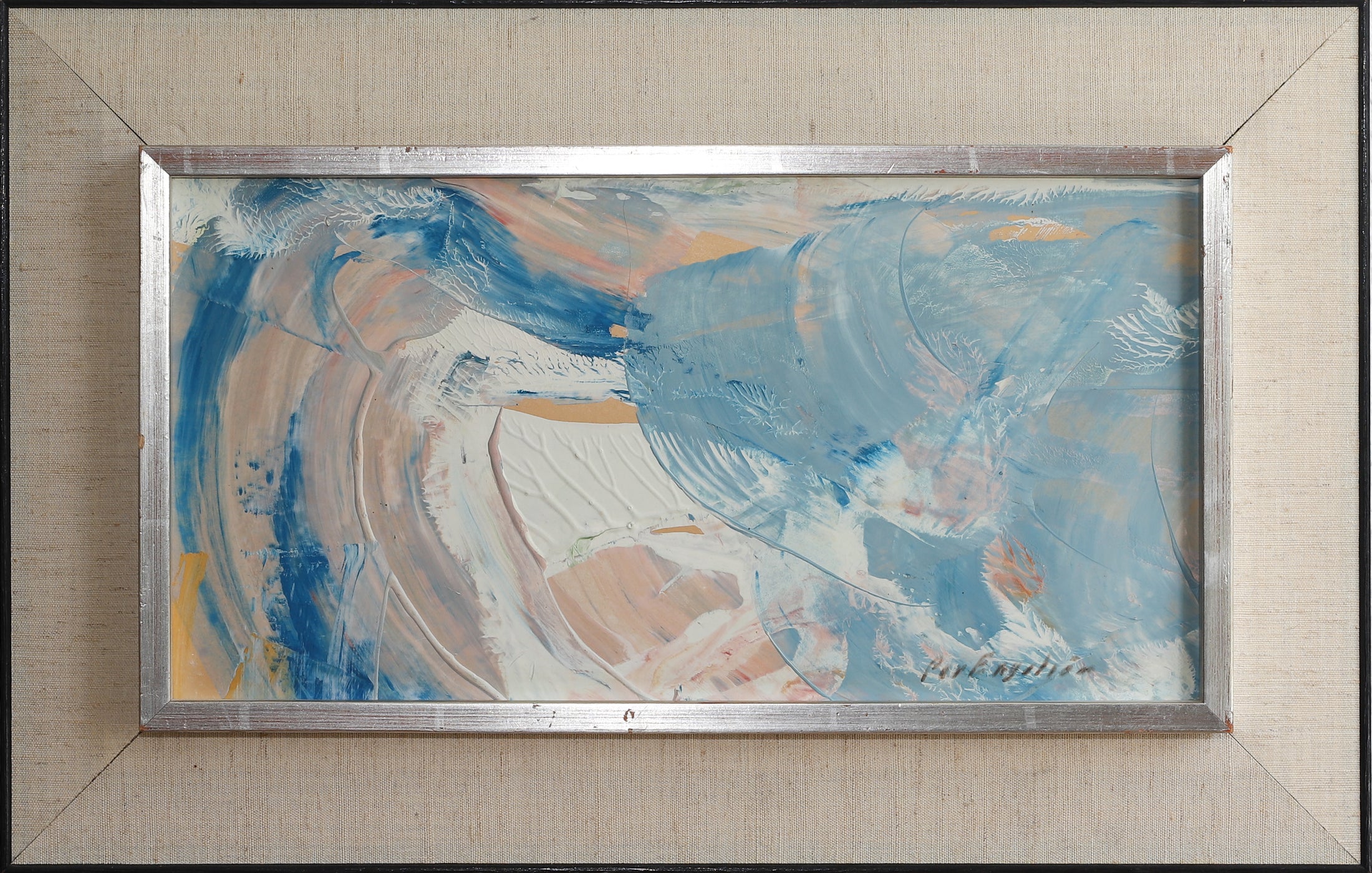 Mid Century Abstract Original Oil Painting from Sweden