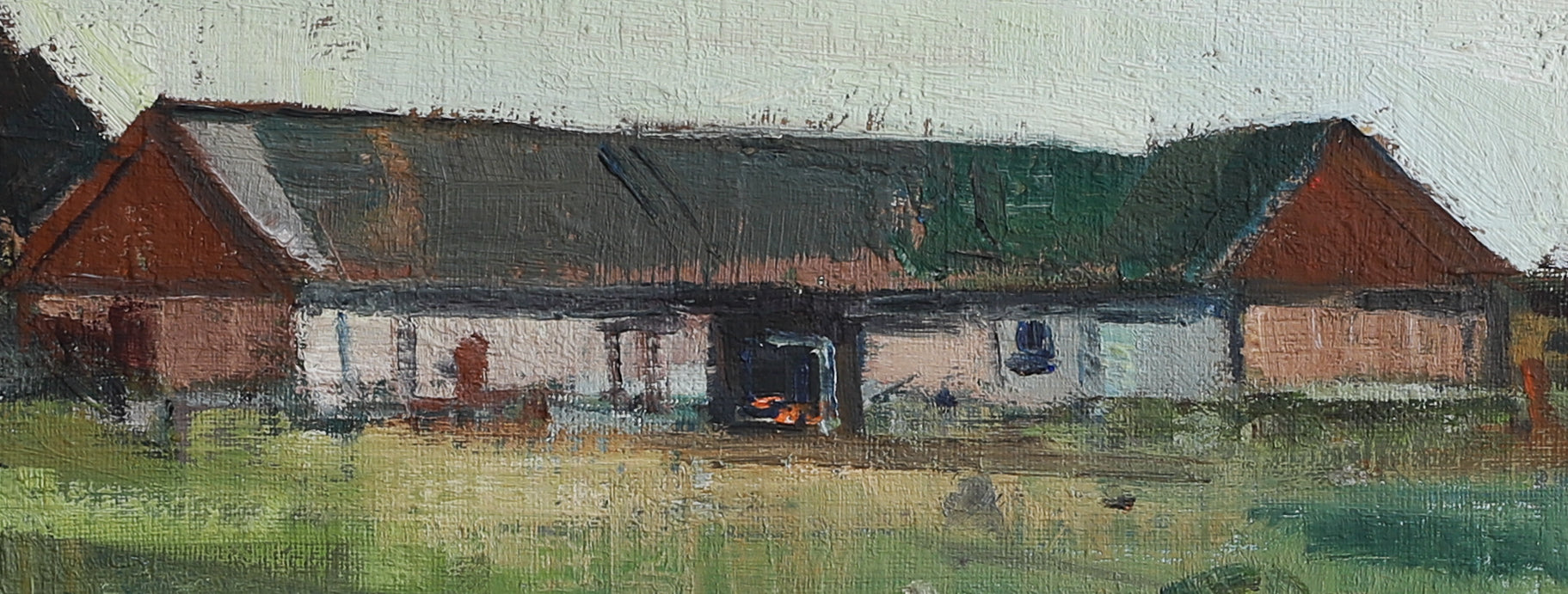Vintage Art Room Sweden Original Farmhouse Oil Painting