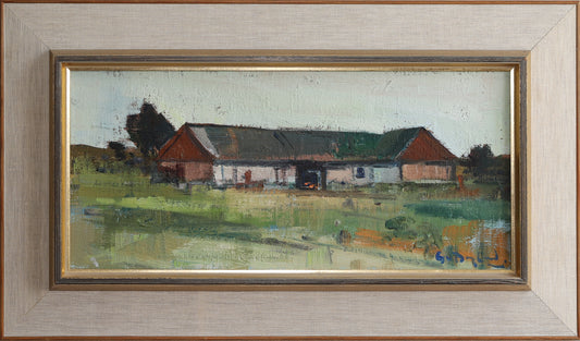 Vintage Art Room Sweden Original Farmhouse Oil Painting