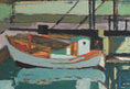 Load image into Gallery viewer, Mid Century Vintage Art Original Harbor Oil Painting