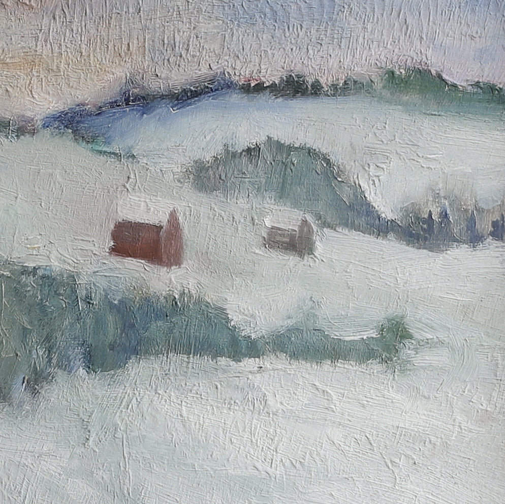 Vintage Art Room Mid Century Original Winter Landscape