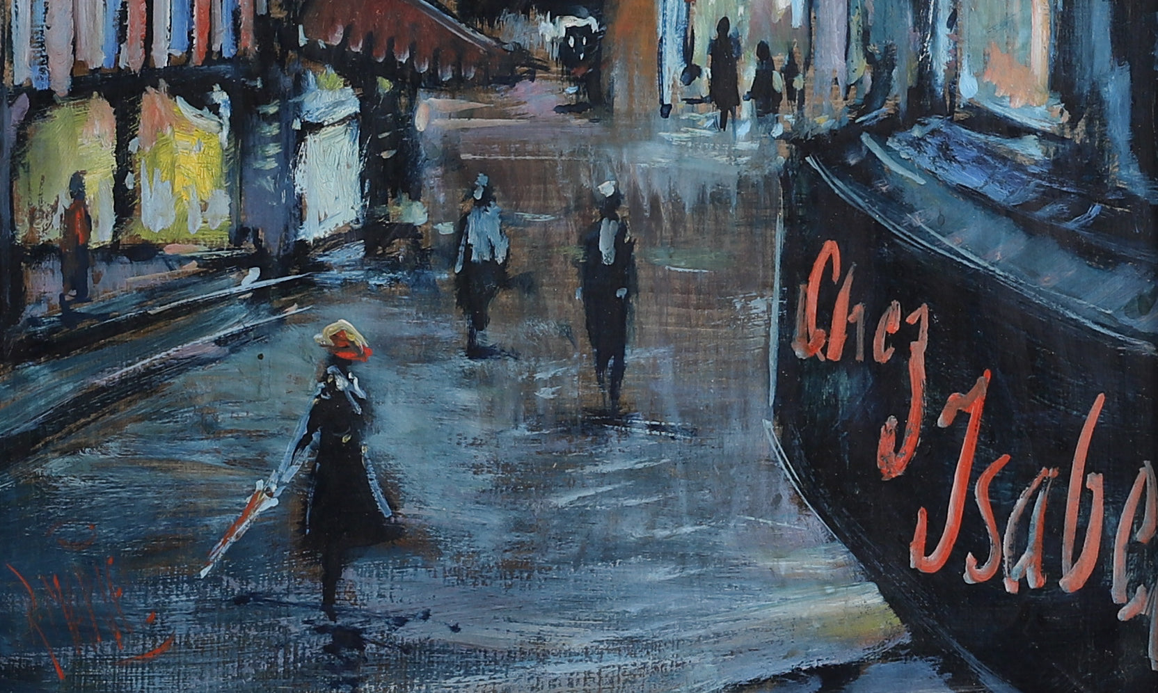 Mid Century Vintage Original Oil Painting of Paris