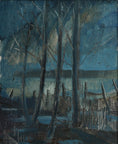 Load image into Gallery viewer, Vintage Art Mid Century Original Oil Painting Landscape from Sweden
