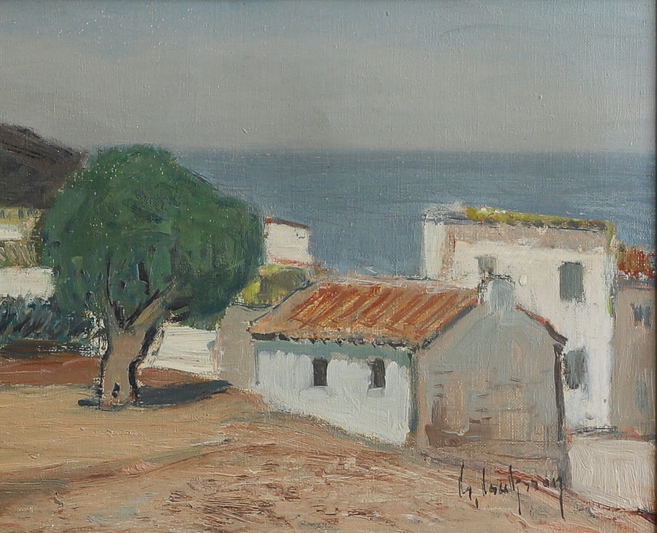 Vintage Art Room Original Landscape Oil Painting from Sweden