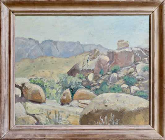 Vintage Art Room Mid Century Original Landscape Oil Painting