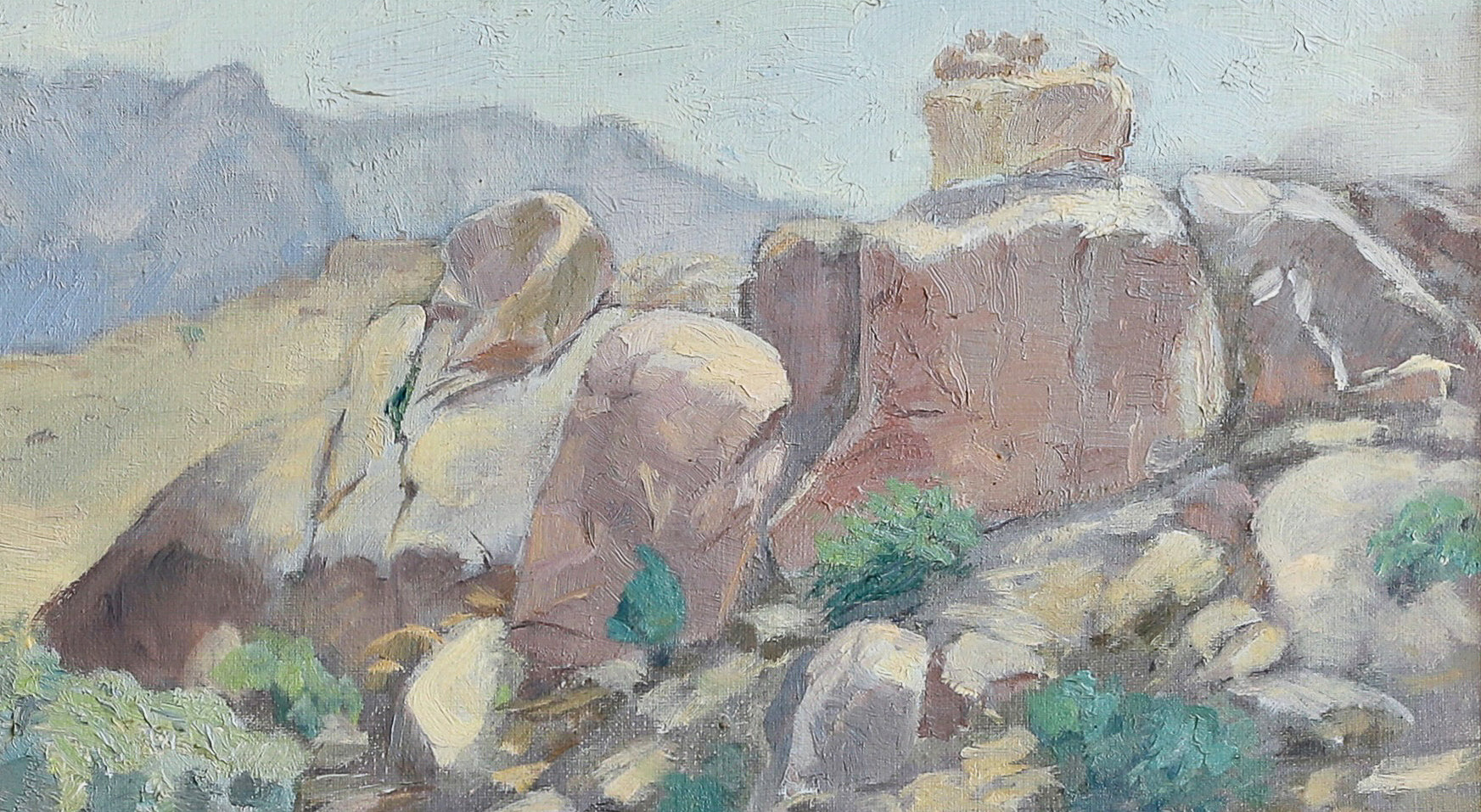 Vintage Art Room Mid Century Original Landscape Oil Painting