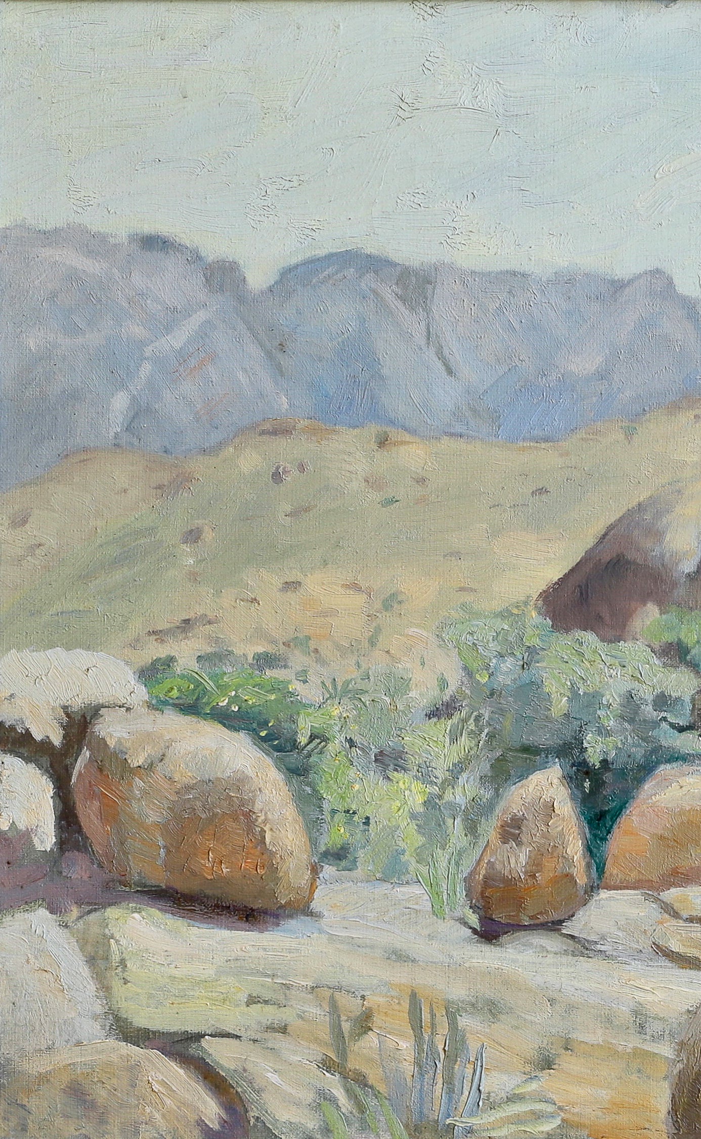 Vintage Art Room Mid Century Original Landscape Oil Painting