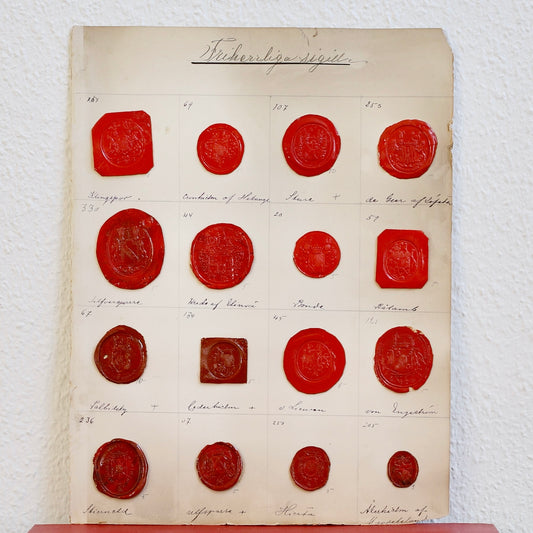 Heraldic Wax Seals of Swedish Barons From Sweden