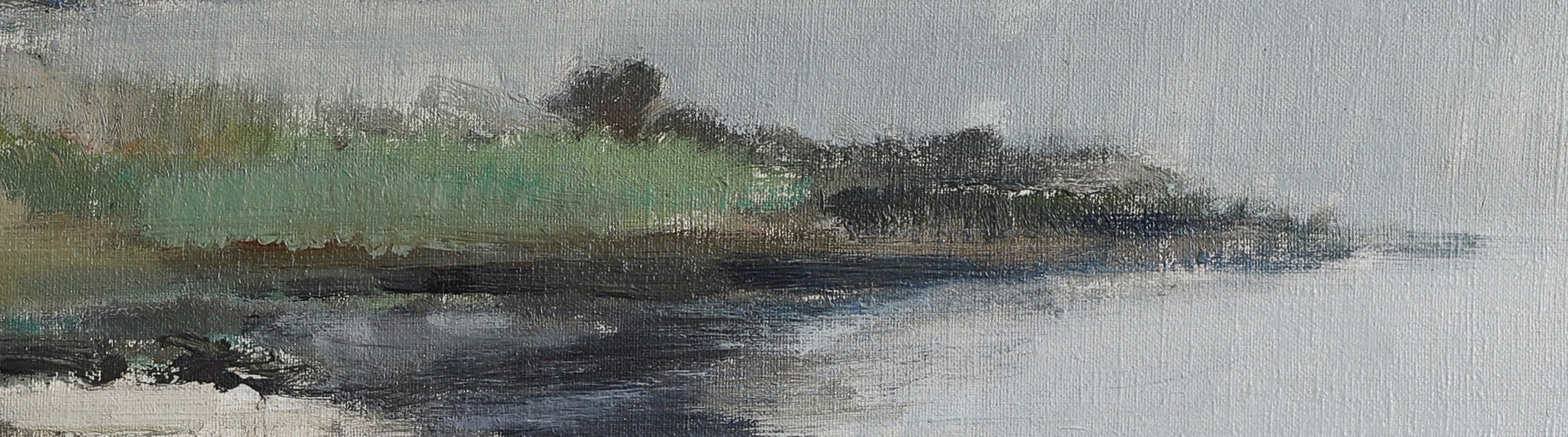 Vintage Mid Century Original Coastal Oil Painting from Sweden