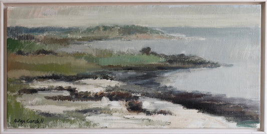 Vintage Mid Century Original Coastal Oil Painting from Sweden
