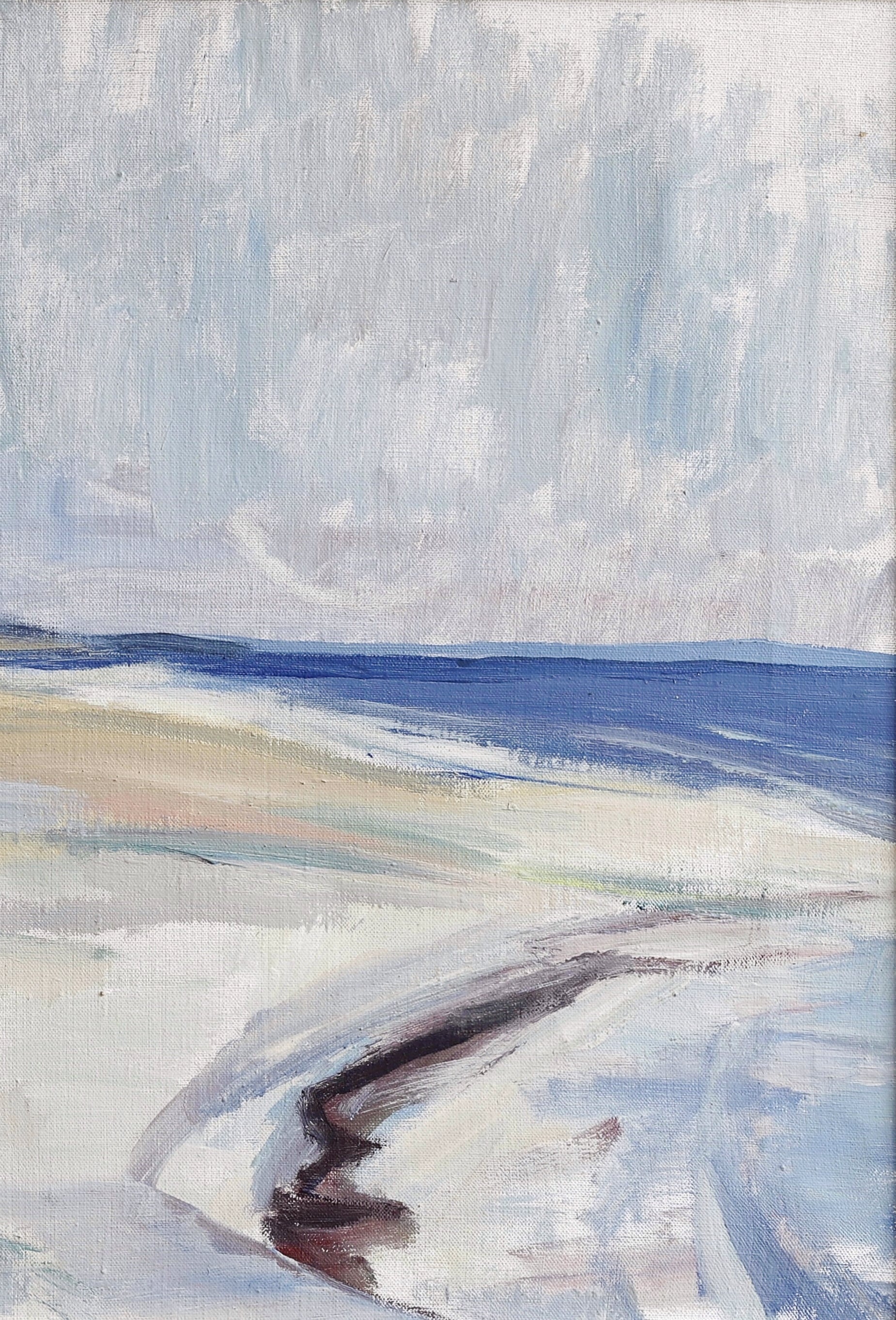 Vintage Art Original Coastal Oil Painting From Sweden