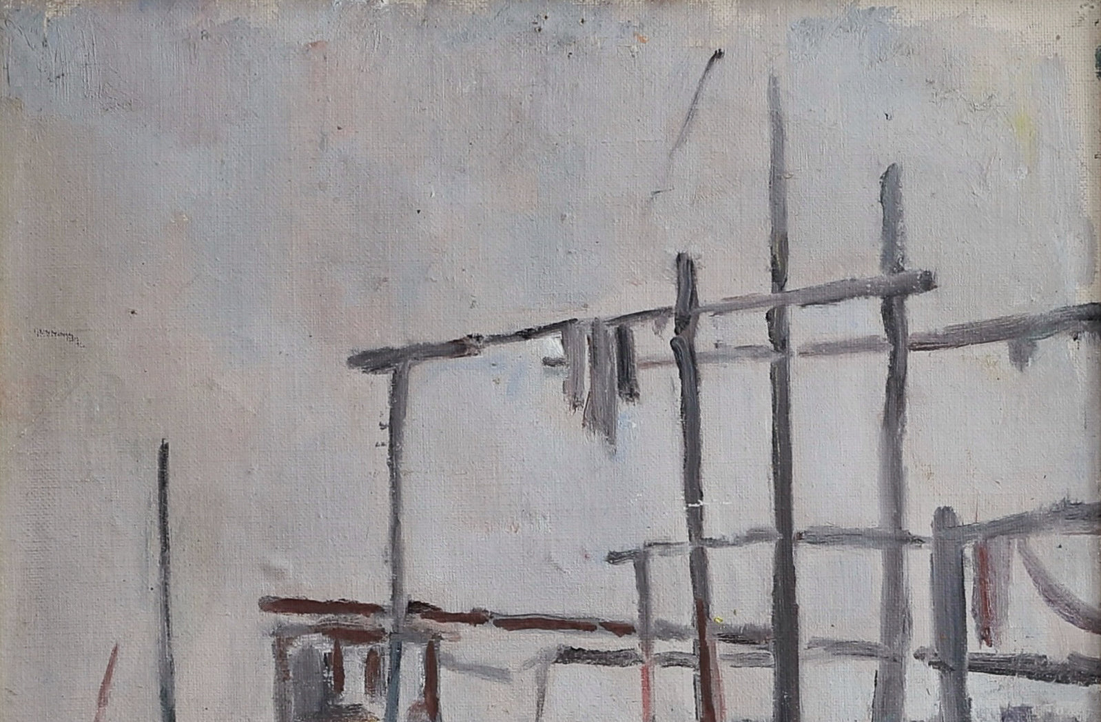 Mid Century Vintage Oil Painting By E Ollers From Sweden