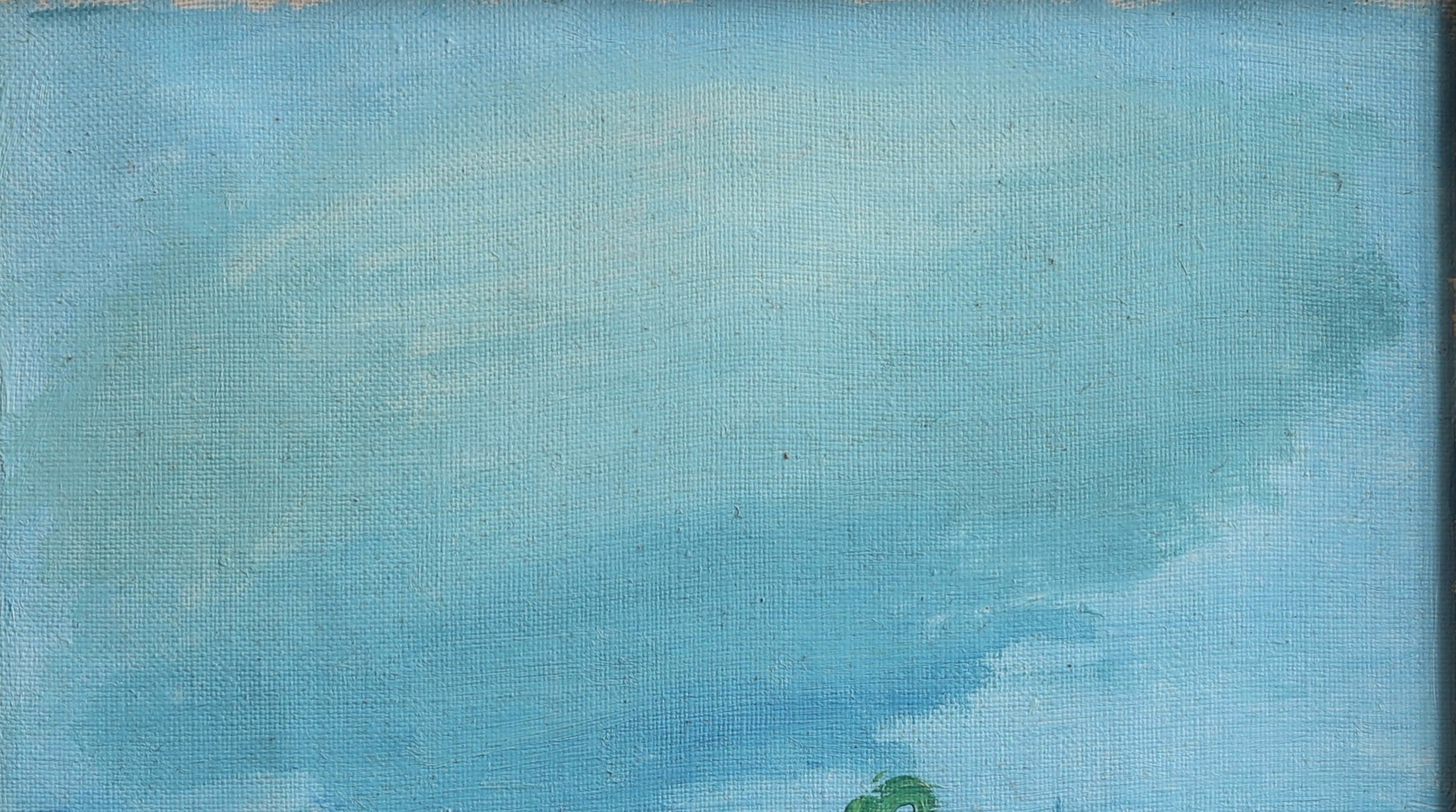 Vintage Mid Century Coastal Oil Painting From Sweden by L Herder