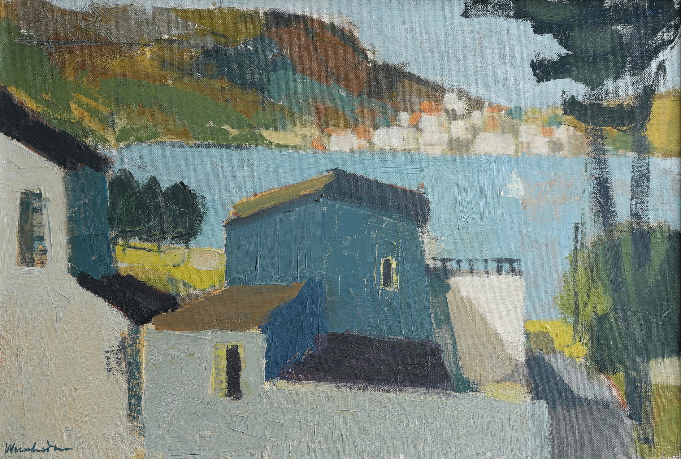 Mid Century Vintage Art Oil Painting By S Wernheden Sweden