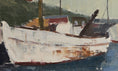 Load image into Gallery viewer, Mid Century Original Harbor Scene Oil Painting From Sweden