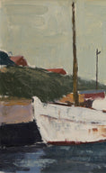 Load image into Gallery viewer, Mid Century Original Harbor Scene Oil Painting From Sweden