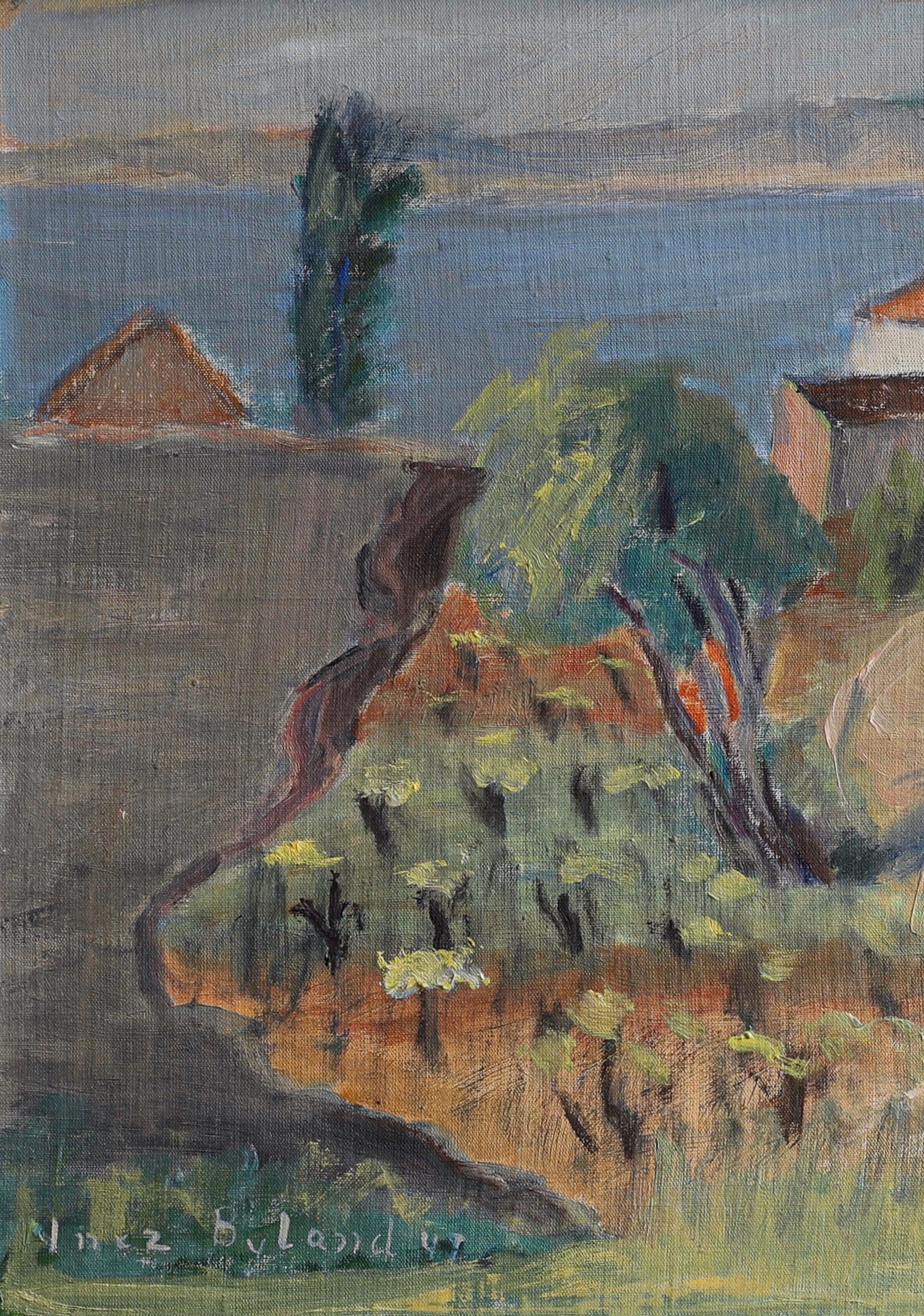 Mid Century Original Vintage Coastal Oil Painting from Sweden