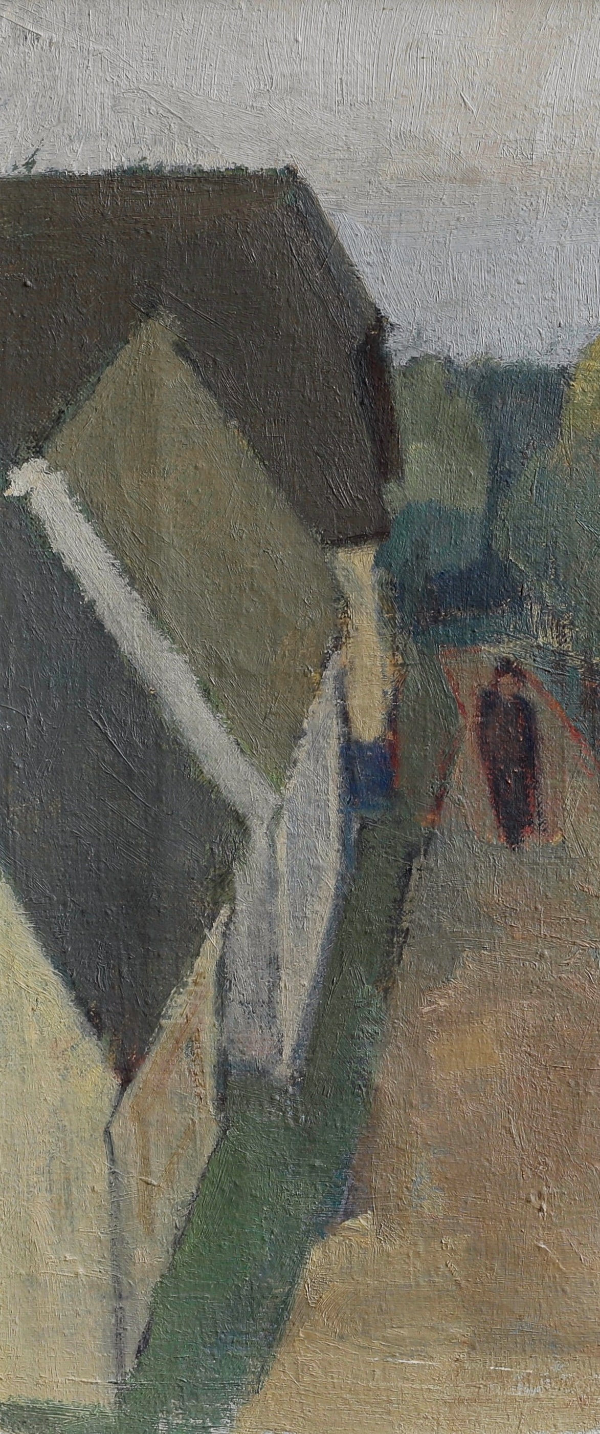 Mid Century Vintage Art Room Original Oil Painting from Sweden