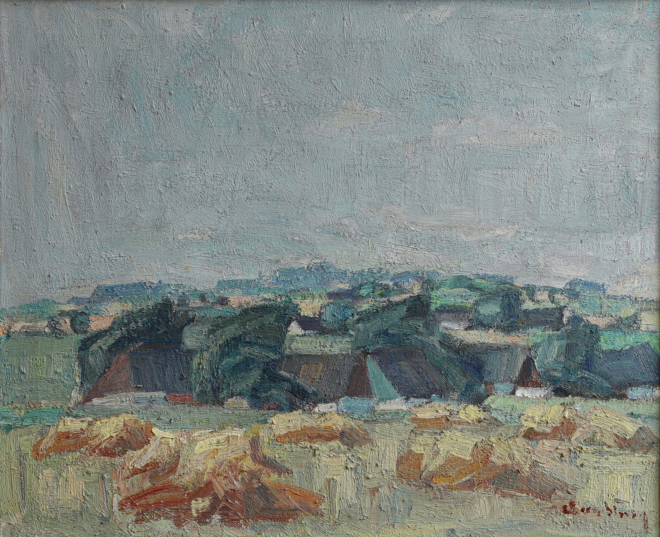 Original Vintage Fine Art Landscape Oil Painting from Sweden
