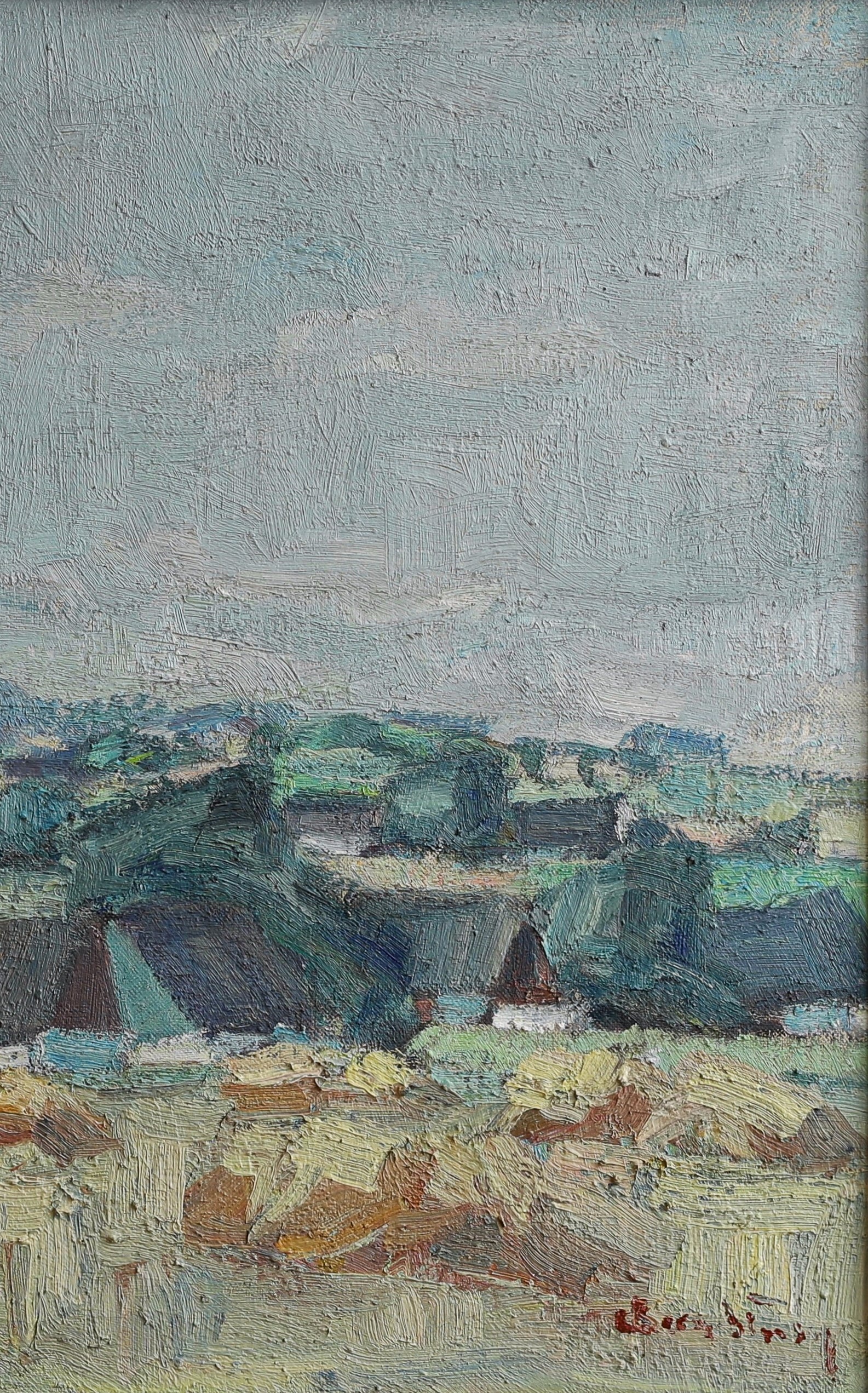 Original Vintage Fine Art Landscape Oil Painting from Sweden