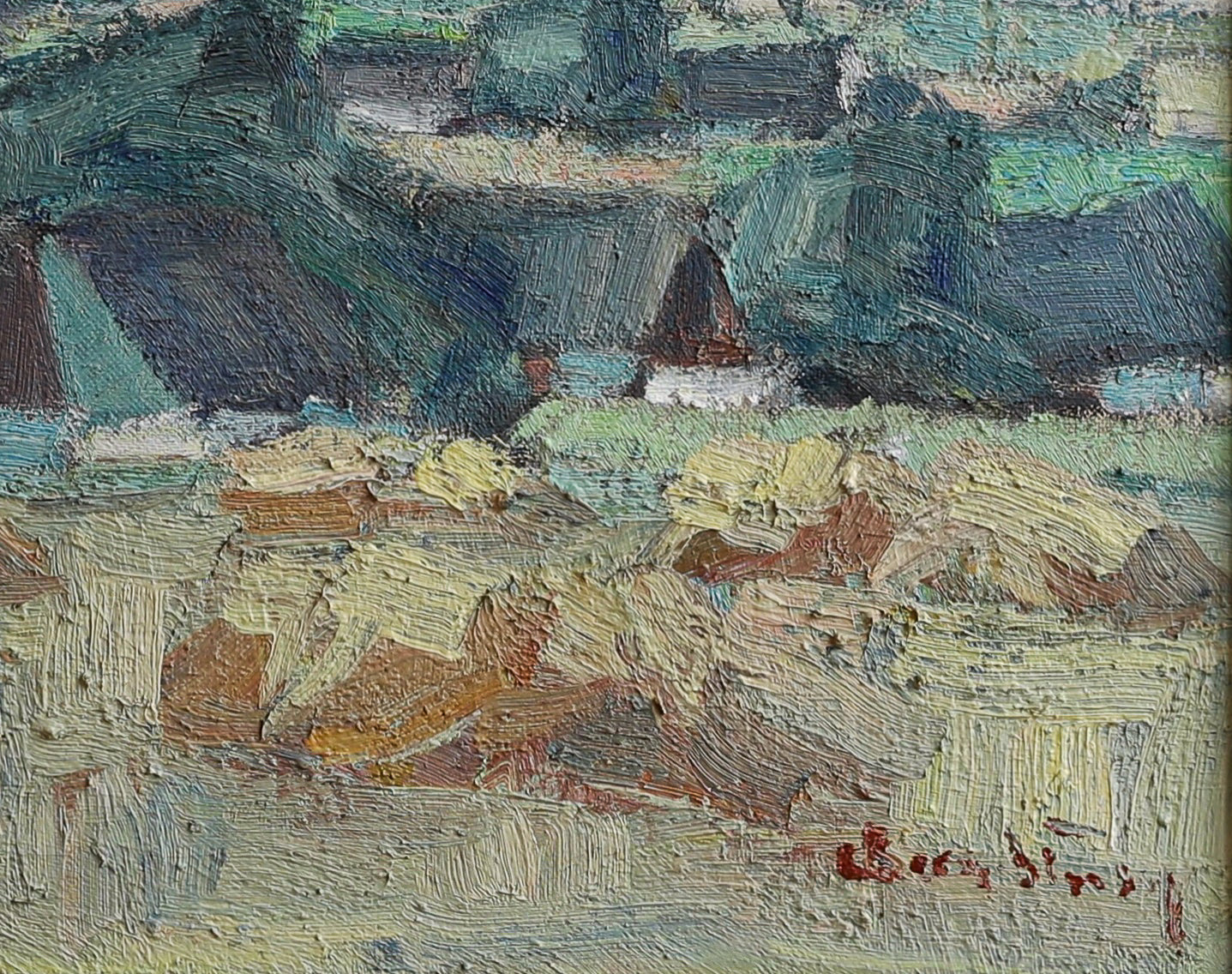 Original Vintage Fine Art Landscape Oil Painting from Sweden