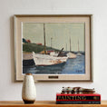 Load image into Gallery viewer, Mid Century Original Harbor Scene Oil Painting From Sweden