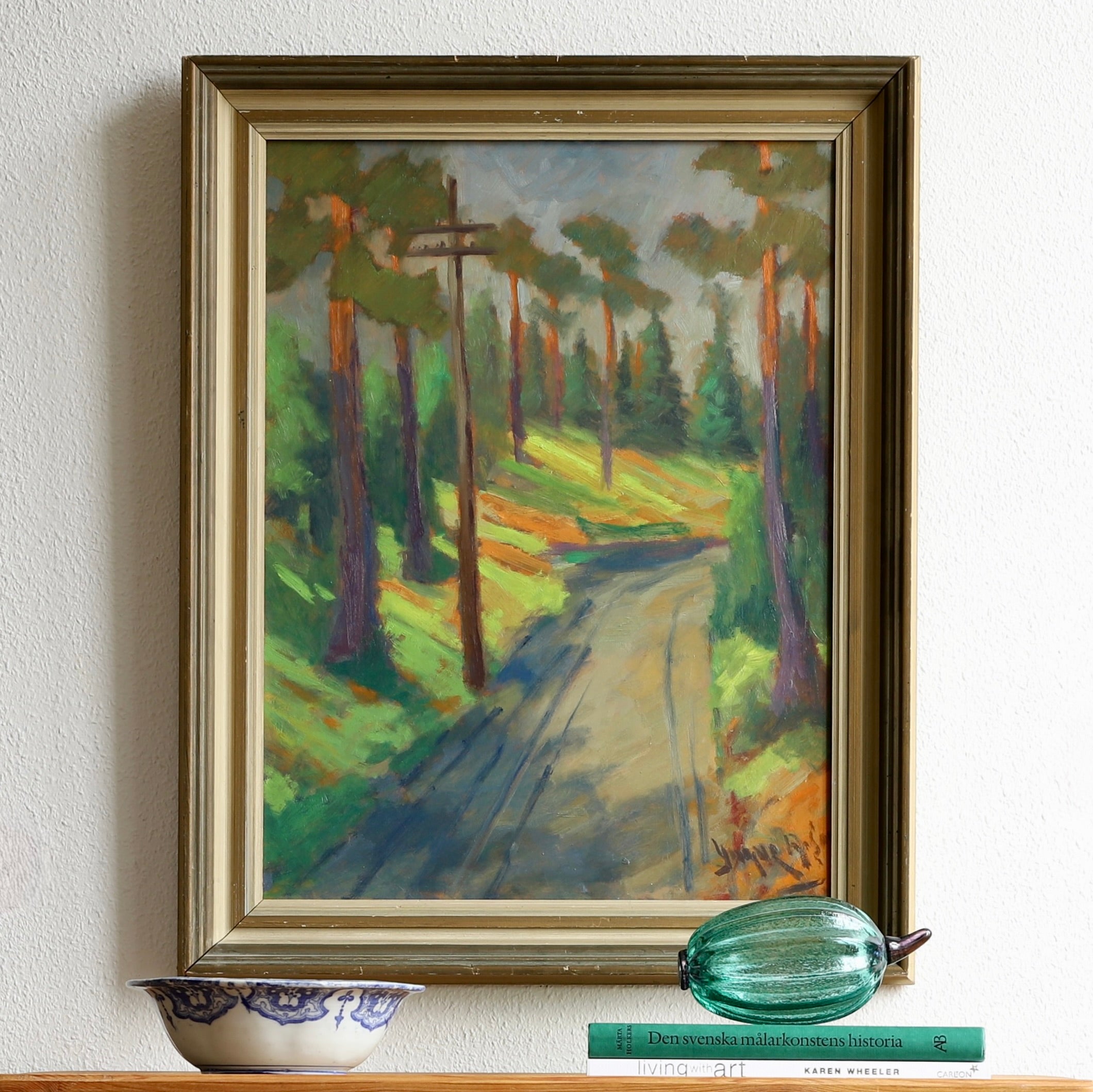Mid Century Landscape Oil Painting From Sweden by Y Andersson