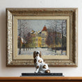 Load image into Gallery viewer, Mid Century Original City Winterscape Oil Painting From Sweden