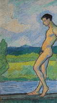 Load image into Gallery viewer, Vintage Original Figure Oil Painting from Sweden
