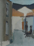 Load image into Gallery viewer, Mid Century Vintage Art Cityscape Oil Painting from Sweden
