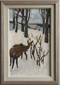 Load image into Gallery viewer, Mid Century Original Winter Landscape Oil Painting from Sweden