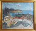 Load image into Gallery viewer, Original Vintage Mid Century Coastal Landscape Oil Painting from Sweden
