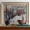 Load image into Gallery viewer, Vintage Art Room Sweden Original Mid Century Winterscape Oil Painting