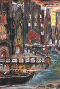 Load image into Gallery viewer, Mid Century Original Cityscape Oil Painting from Sweden