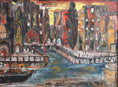 Load image into Gallery viewer, Mid Century Original Cityscape Oil Painting from Sweden