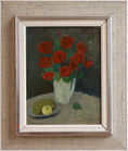 Load image into Gallery viewer, Original Red Roses Still Life Oil Painting Vintage Mid Century from Sweden