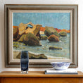 Load image into Gallery viewer, Mid Century Vintage Original Coastal Oil Painting from Sweden