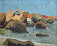 Load image into Gallery viewer, Mid Century Vintage Original Coastal Oil Painting from Sweden