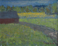 Load image into Gallery viewer, Vintage Art Original Farmhouse Landscape Painting from Sweden