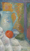 Load image into Gallery viewer, Mid Century Vintage Original Colorful Still Life Oil Painting from Sweden