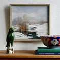 Load image into Gallery viewer, Vintage Original Winter Landscape Oil Painting from Sweden