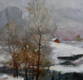 Load image into Gallery viewer, Vintage Original Winter Landscape Oil Painting from Sweden