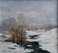 Load image into Gallery viewer, Vintage Original Winter Landscape Oil Painting from Sweden