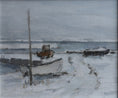 Load image into Gallery viewer, Vintage Art Mid Century Oil Painting Coastal Scene from Sweden