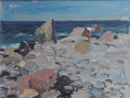 Load image into Gallery viewer, Vintage Mid Century Coastal Oil Painting from Sweden 1946