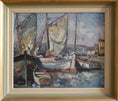 Load image into Gallery viewer, Original Vintage Art Sailboat Oil Painting By T Ahlm Sweden